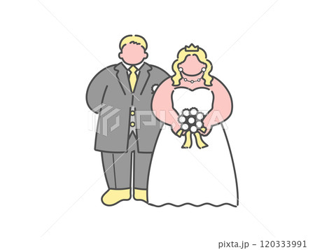 新郎新婦 結婚式 ウエディング イラスト 新郎新婦 結婚式 ウエディング イラスト 120333991