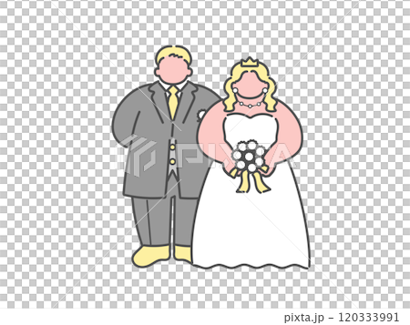 新娘和新郎婚禮插畫 新娘和新郎婚禮插畫 120333991