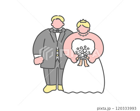 新郎新婦　結婚式　ウエディング　イラスト 120333993