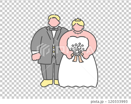 新郎新婦　結婚式　ウエディング　イラスト 120333993