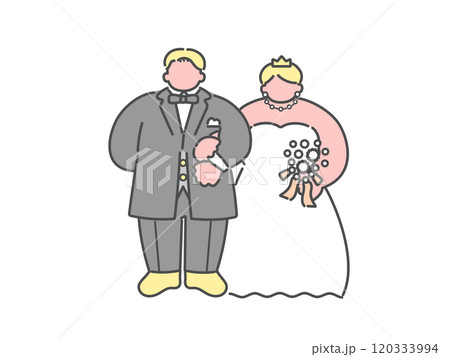 新郎新婦 結婚式 ウエディング イラスト 新郎新婦 結婚式 ウエディング イラスト 120333994