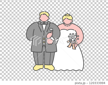 Bride and groom wedding illustration 120333994
