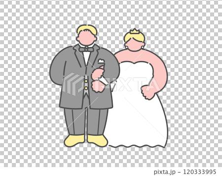 Bride and groom wedding illustration 120333995