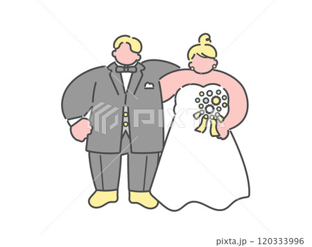 新郎新婦　結婚式　ウエディング　イラスト 120333996