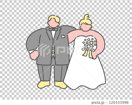 新郎新婦　結婚式　ウエディング　イラスト 120333996