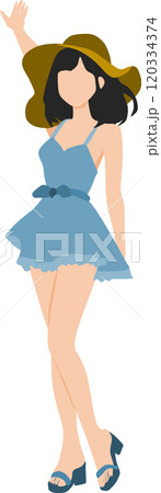 夏服を着た女性のイラスト 夏服を着た女性のイラスト 120334374