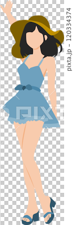 夏服を着た女性のイラスト 夏服を着た女性のイラスト 120334374