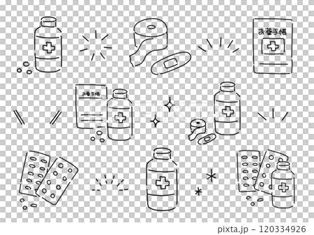 簡單的醫學插畫素材集 120334926