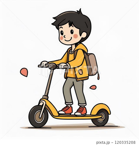 キックボードの乗る男性 120335208