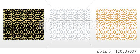 Set of abstract geometric patterns. Seamless vector backgrounds. Colored ornaments Graphic modern patterns Simple lattice graphic design Set of abstract geometric patterns. Seamless vector backgrounds. Colored ornaments Graphic modern patterns Simple lattice graphic design 120335637