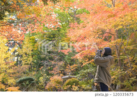 紅葉を撮る女性 紅葉を撮る女性 120335673