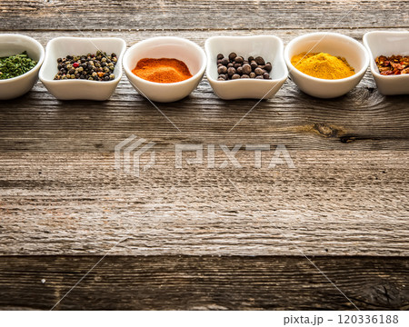 spices in bowls spices in bowls 120336188