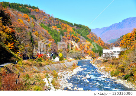秋山郷 中津川/屋敷橋より下流方向を望む(長野県栄村)【2024.11】 秋山郷 中津川/屋敷橋より下流方向を望む(長野県栄村)【2024.11】 120336390