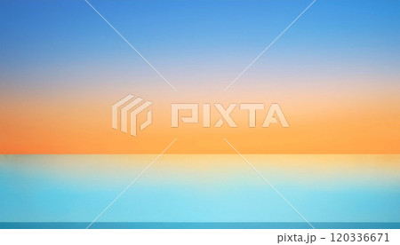 オレンジ色と青色のグラデーションの壁とテーブルの背景 オレンジ色と青色のグラデーションの壁とテーブルの背景 120336671