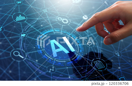 AIビジネスと生成人工知能。データ分析とロボティックプロセスオートメーション。アプリケーションのネッ AIビジネスと生成人工知能。データ分析とロボティックプロセスオートメーション。アプリケーションのネッ 120336706
