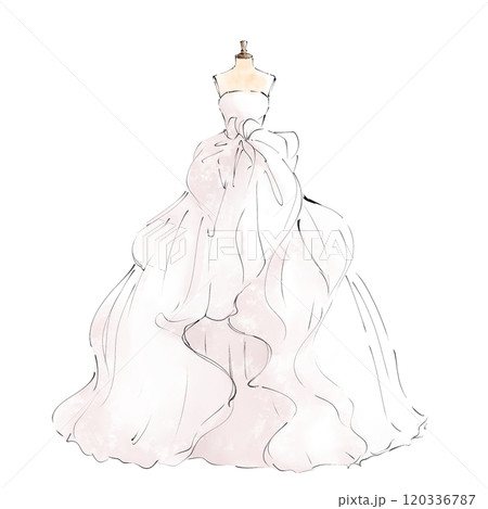 ウェディングドレス　純白 120336787