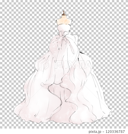 ウェディングドレス　純白 120336787