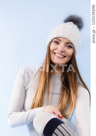 woman in thermal underwear woman in thermal underwear 120336896