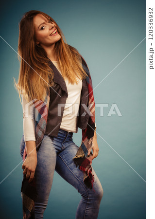 Beautiful model posing at studio. Beautiful model posing at studio. 120336932