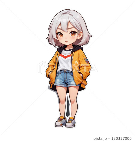 カジュアルな服の女の子 120337006