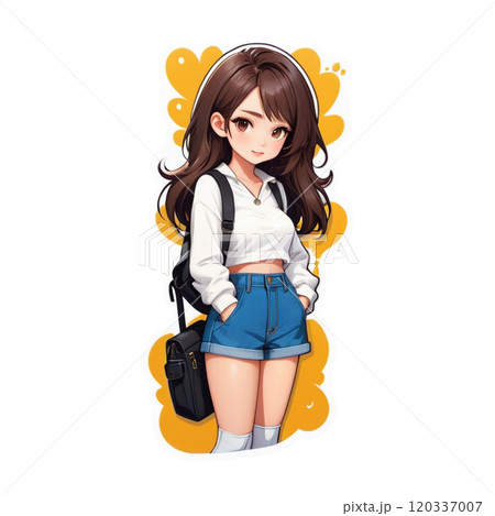 カジュアルな服の女の子 120337007