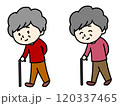 杖をつく高齢女性のイラスト 120337465