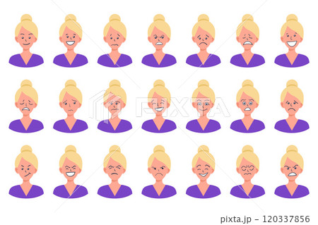 Portraits of woman. Girl Avatar.  Female emotions. 120337856