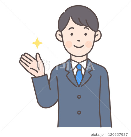 案内する会社員男性 120337927