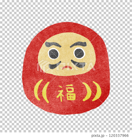 スタンプ風のだるまのイラスト 120337966