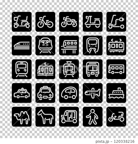 交通手段　移動手段　アイコンセット 120338216