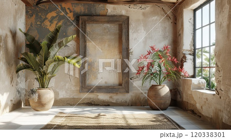 Frame mockup in modern home interior background. High quality illustration Frame mockup in modern home interior background. High quality illustration 120338301
