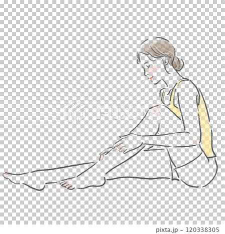 一名年輕女子進行足部按摩的全身 120338305