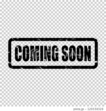 Stamp COMING SOON Black text Stylish 120338328