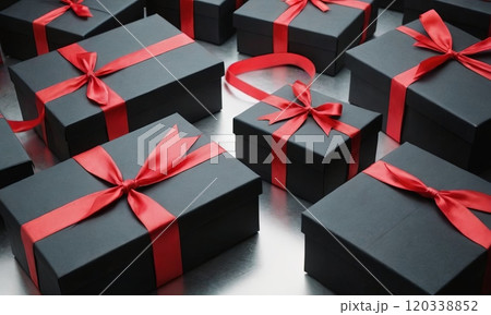 gift boxes with red bow 120338852