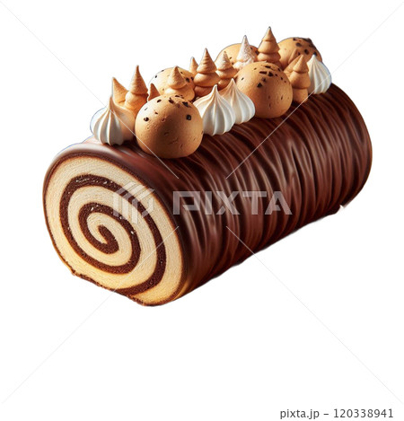 伝統的なブッシュ・ド・ノエル、クリスマスにぴったりのデザート 伝統的なブッシュ・ド・ノエル、クリスマスにぴったりのデザート 120338941