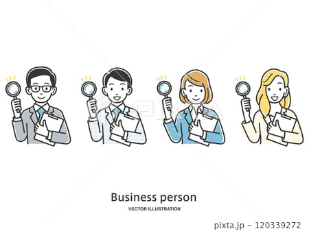 リサーチをする男女の会社員のイメージイラスト素材 リサーチをする男女の会社員のイメージイラスト素材 120339272