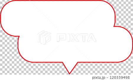 シンプル雲吹き出し赤 120339498