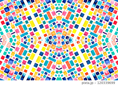 Bright colorful mosaic pattern, abstract multicolor background 120339699
