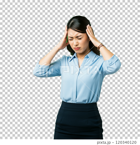 頭痛に悩む女性 120340120