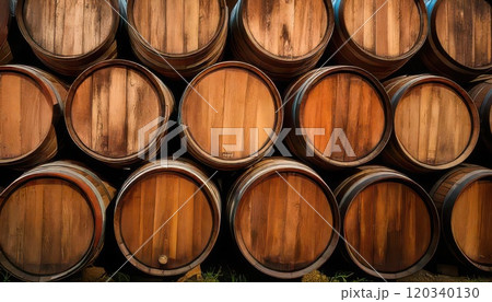 《AI画像》並べられたワインダル 120340130