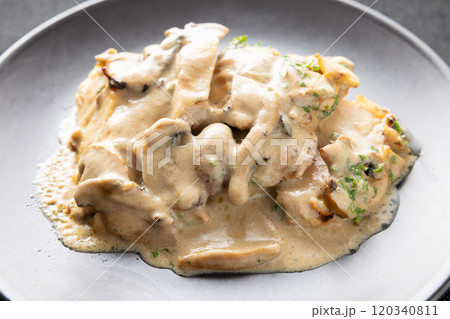 おいしい鶏むね肉のポルチーニソースがけ おいしい鶏むね肉のポルチーニソースがけ 120340811