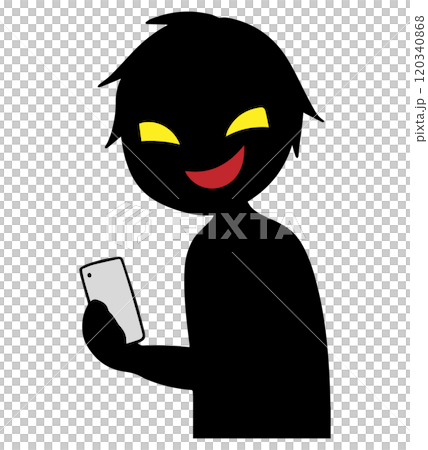 拿著智慧型手機的小人黑色剪影圖片素材 拿著智慧型手機的小人黑色剪影圖片素材 120340868