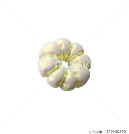 Realistic white inflated balloon flower shape 3D cartoon vector icon, glossy volume festive decoration, game air figure Realistic white inflated balloon flower shape 3D cartoon vector icon, glossy volume festive decoration, game air figure 120340896