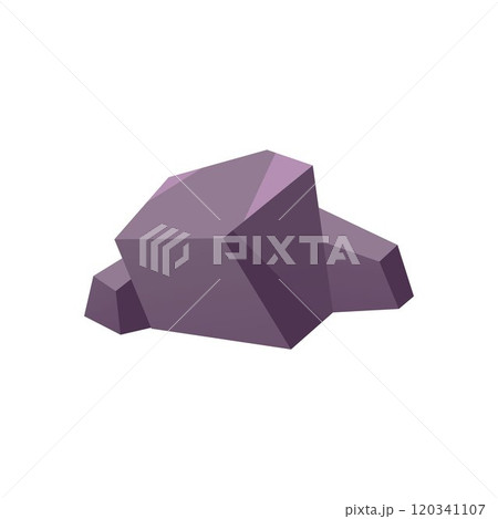 Stone rocks vector icon, cobblestones and debris of the mountain, granite stone block, grey boulder for gui game asset 120341107