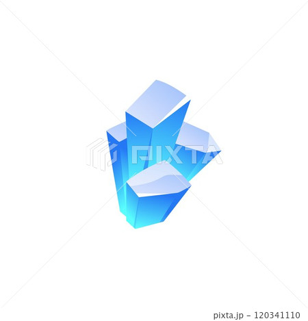Magic blue gemstones, vector cartoon wizard shiny crystals, game award fantasy trophy, fairytale props level achievement 120341110