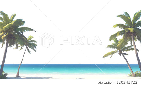 ヤシの木と青い海3 120341722