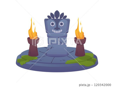 Ancient stone altar with image of ancient deity. 120342000