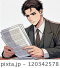 新聞を読むビジネスマン 120342578