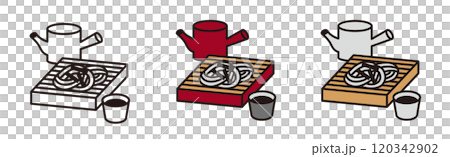Icon illustration of Zaru soba. Traditional Japanese food. Mori soba. Icon illustration of Zaru soba. Traditional Japanese food. Mori soba. 120342902