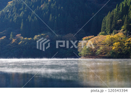 神秘的な湖 @晩秋の奥多摩湖の朝 120343394